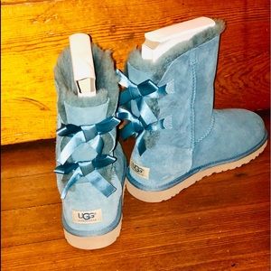 Teal Bow Ugg Boots
